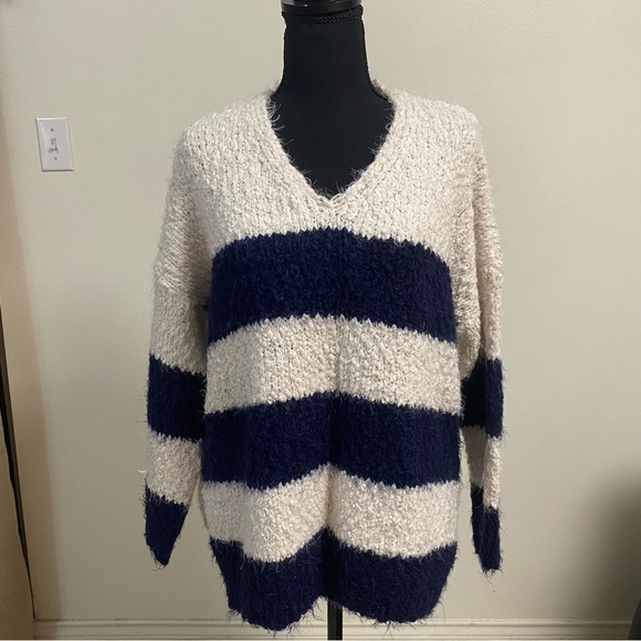 Altar’d State Sweater Women’s Size Small/Medium Stripped Cotton Blend Sweater - Picture 1 of 15